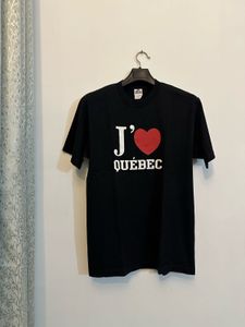Black 'I Love Quebec' T-Shirt Single Stitch 🇩🇪