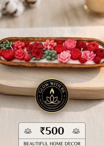 Handcrafted Floral Tray Candles