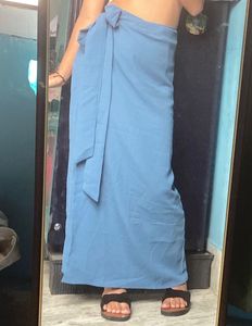 Stylish Blue Wrap Skirt