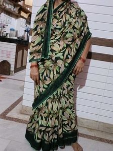 Green printed saree