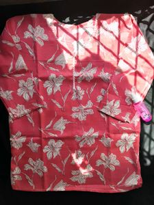 Floral Print Pink Kurta