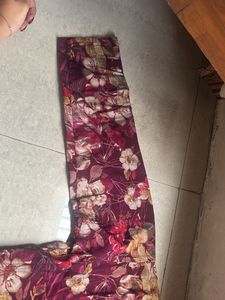 Maroon Floral Print co-ord kurta Set