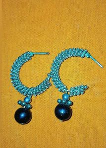 Oxidized Silver Jhumka Earrings