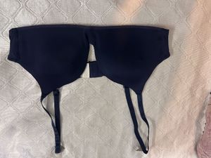 blue satin bra