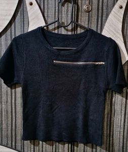 “Pinterest Style Black Crop Tshirt"