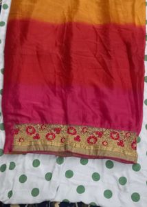 Vibrant Ombre Silk Saree with Embroidery