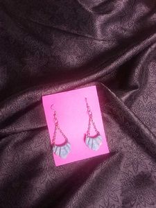 Handmade Blue Fan Earrings