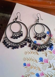 🔥SALE🔥 Oxidised Hoop Earrings