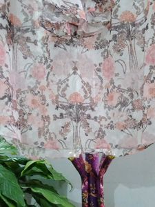 soft Sheer Floral Ruffle Blouse