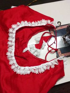 Red Lace Trim Outfit