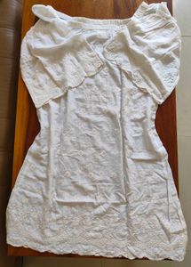 Off-white embroidered off-shoulder dress