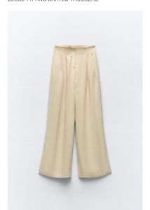 zara loose fitting darted trousers