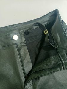 Black Faux Leather Mini Skirt Free Size S to M