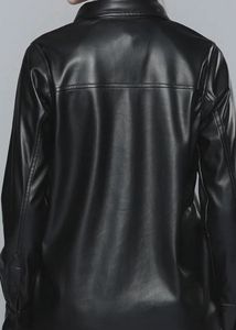 Large Size. Black Faux Leather Jacket
