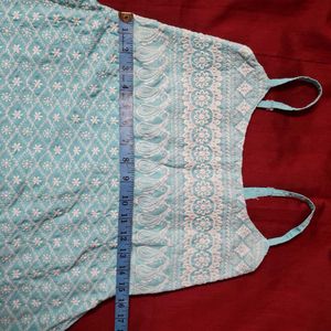 Boho Blue Peplum Tank Top