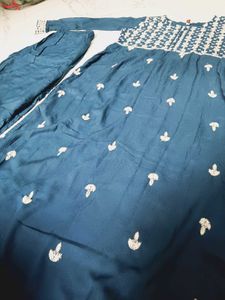 Blue Embroidered Kurta Set with Pants