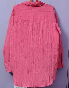 Vibrant Pink Crinkle Shirt