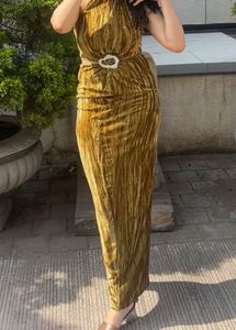 Olive Green Velvet Two-Piece Set