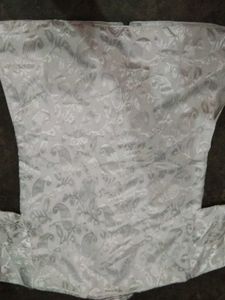 Stylish White Kurta with Blue Embroidery
