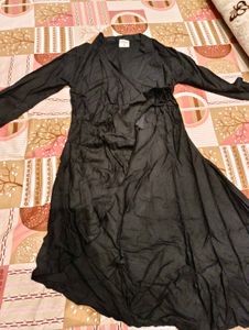 Elegant Black Wrap Gown