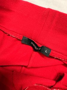 Red Track Pants with Side Stripe