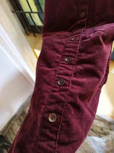 Retro Plum Corduroy Studded Pinafore Dress