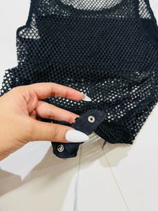 Black Fishnet "Royalty" Top