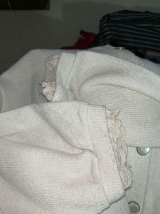 White Buttoned Sweater