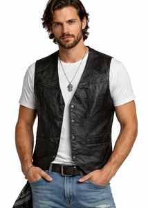 Leather Vest - Rock/Biker Style