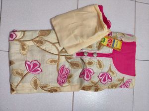 Elegant Floral Kurta Set (unstitched)