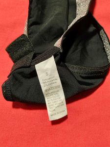 Strapless Bandeau Top with Silver Glitter Trim