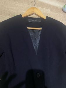 Chic Black Blazer with Lace Detail