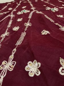 Beautiful Embroidered Maroon Skirt
