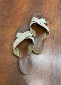 Embroidered Flat Sandals
