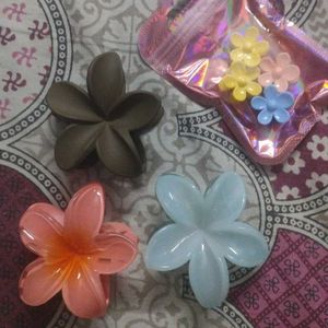 Cute Flower Hair Clips Set
