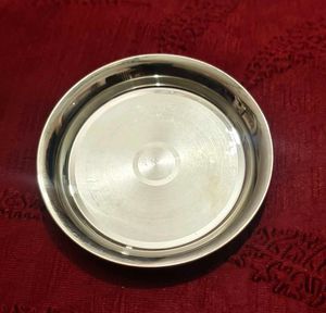 Vintage Metal Pooja Plate pure silver