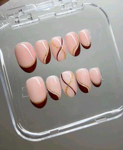 combo French Tip Press-On Nails