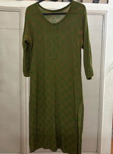Olive Pattern Kurta
