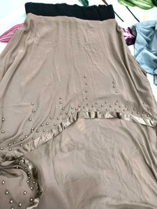 Brown Asymmetrical Layered Skirt 🤎
