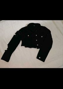 Black Distressed Denim Jacket