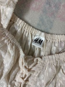 Cream Textured Puff Sleeve Crop Top