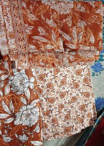 Floral Print Cotton Dress Material