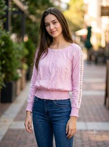 Chic Pink Smocked Waist Top