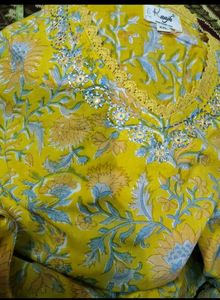 Yellow Printed Kurta Set
