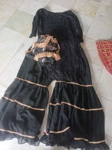 Elegant Black Sequined Kurta Set