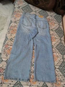 Wide Leg Light Wash Denim Jeans