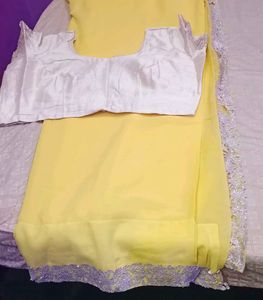 Elegant Yellow Saree with Blouse