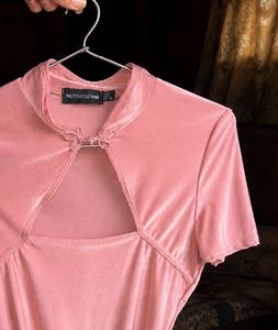 PrettyLittleThing Pink Cut-Out Bodysuit