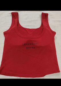Cute Red "LEGE" Crop Top