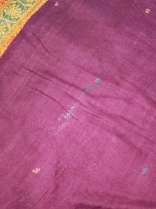 Elegant Maroon Saree with Yellow &amp; Green Ganga-Jam